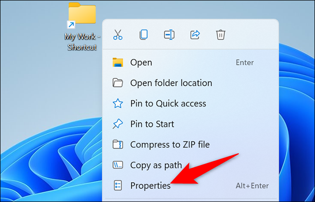 Right-click the desktop shortcut and select "Properties."